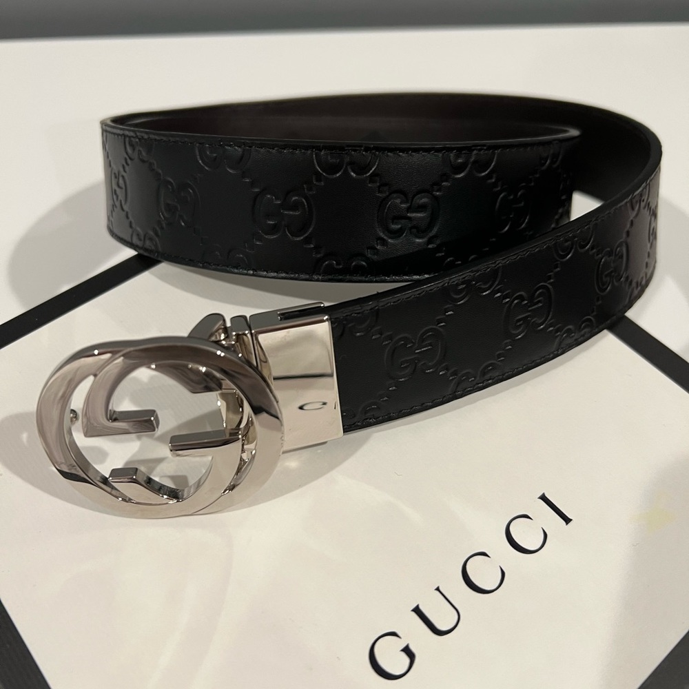 Black Mens Signature Gucci Belt